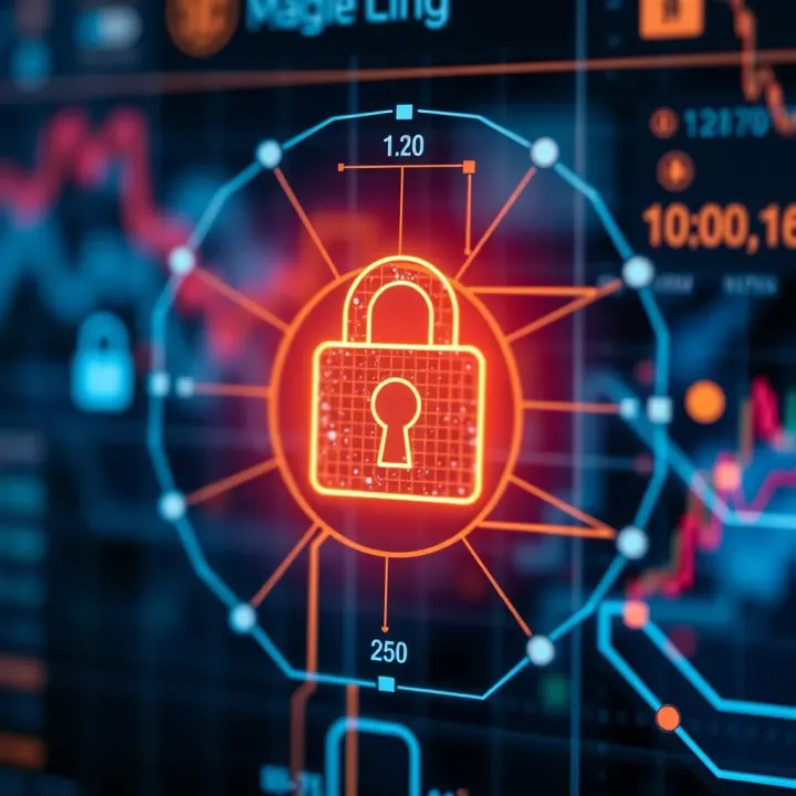 Emphasizing Security Features in Nigerian Trading Applications Secure financial transaction concept with digital lock and currency symbols