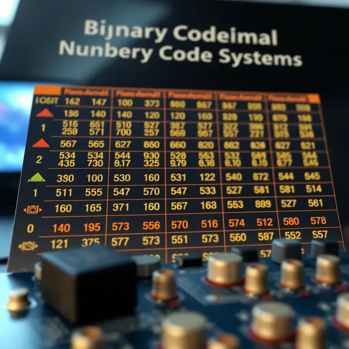 Chart comparing Binary Coded Decimal with other numbering systems in digital electronics