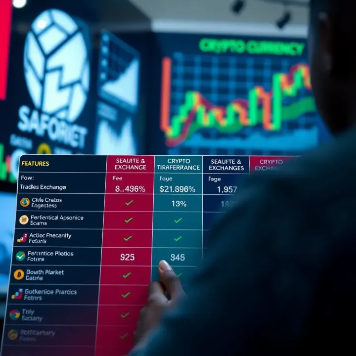 Comparison chart highlighting features, fees, and security of leading crypto exchanges available in Nigeria