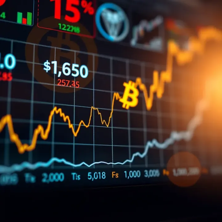 Graph showing upward trend of cryptocurrency prices with Nigerian currency symbols