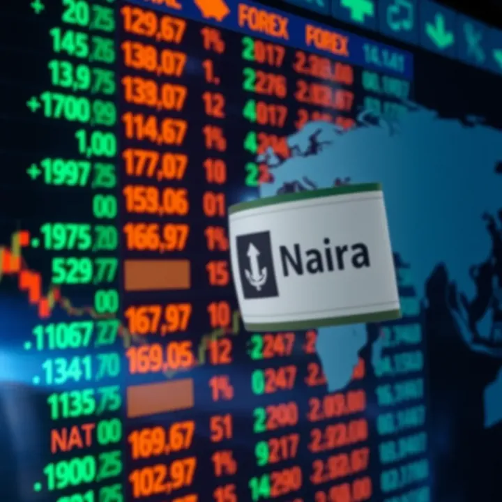 Visualization of global currency exchange rates with Nigerian naira highlighted
