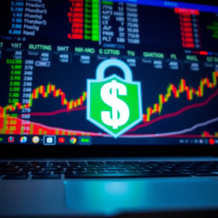 Secure Online Trading Platform Featuring Nigerian Naira Symbols Conceptual illustration of a secure online trading platform with Nigerian naira symbols