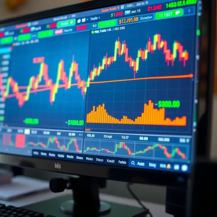 A computer screen displaying forex trading charts and currency pairs with Nigerian Naira symbols