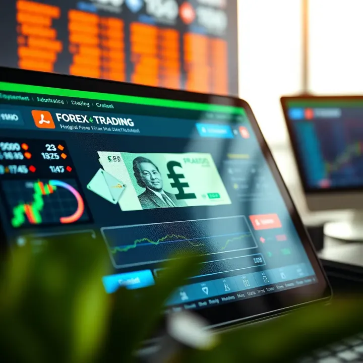 Forex Trading Platform Featuring Nigerian Naira Interface Illustration of a digital device displaying forex trading platform with Nigerian naira symbol
