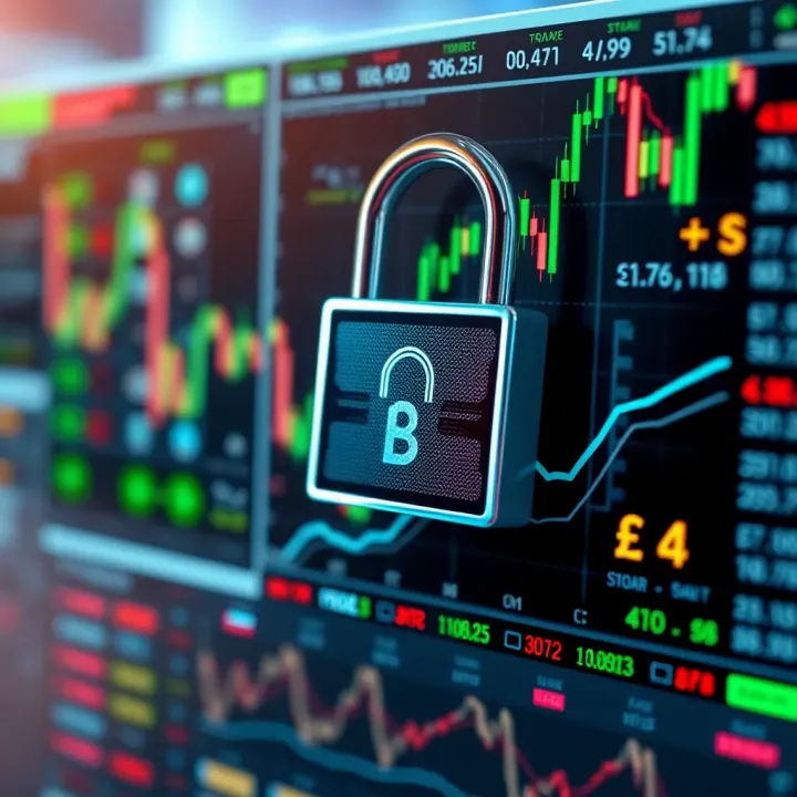 Security Features in Forex Trading Platforms Secure online forex trading with digital padlock and currency symbols