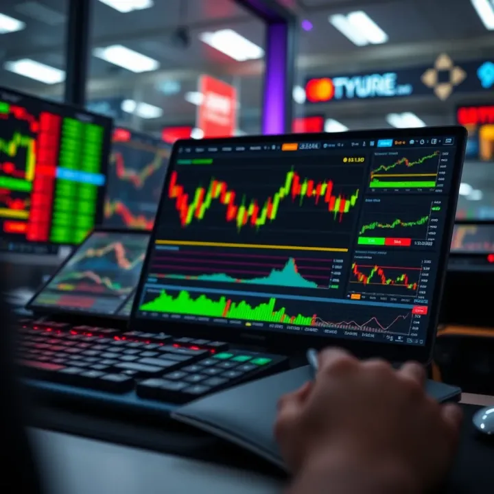 Illustration of key forex trading tools including charts, indicators, and strategy icons