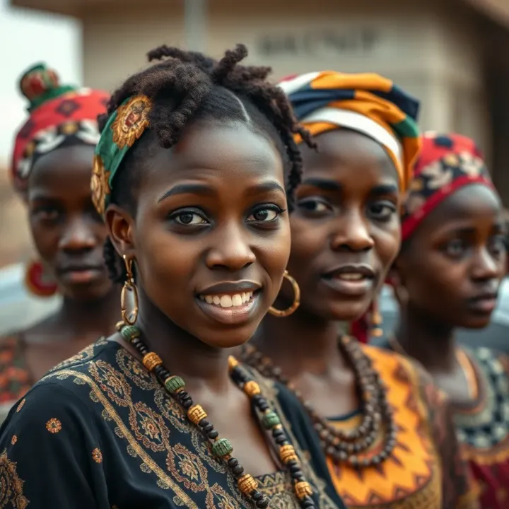 Diverse cultural elements illustrating gender identity variations within Nigerian society