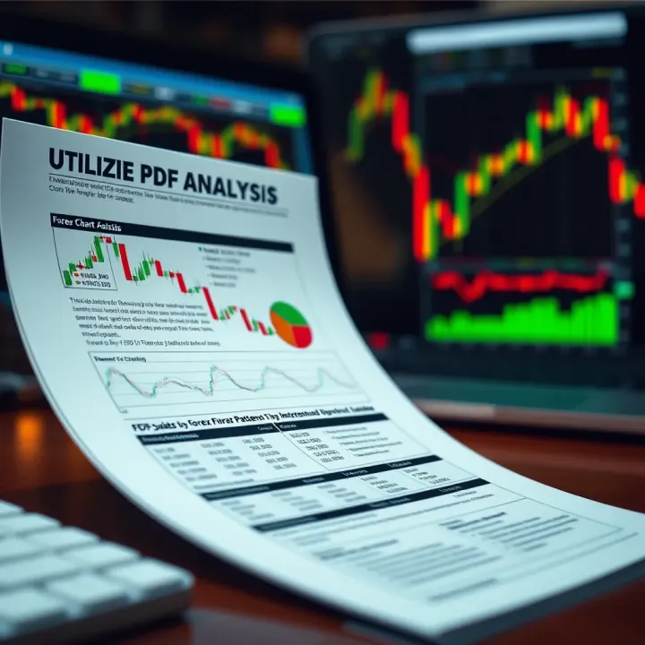 Utilizing PDF Guides for Forex Chart Analysis Screenshot of a PDF guide showcasing forex chart pattern analysis and interpretation tips for traders
