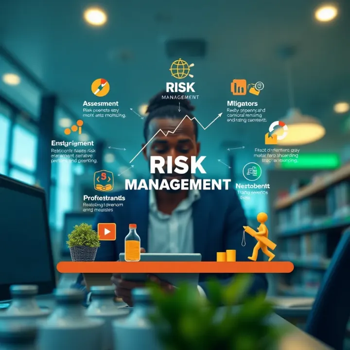 Illustration of key risk management concepts including assessment, mitigation, and monitoring with Nigerian business elements
