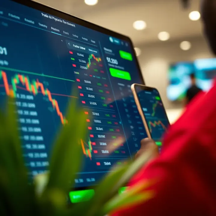Online trading platform interface showing broker options and payment methods popular in Nigeria