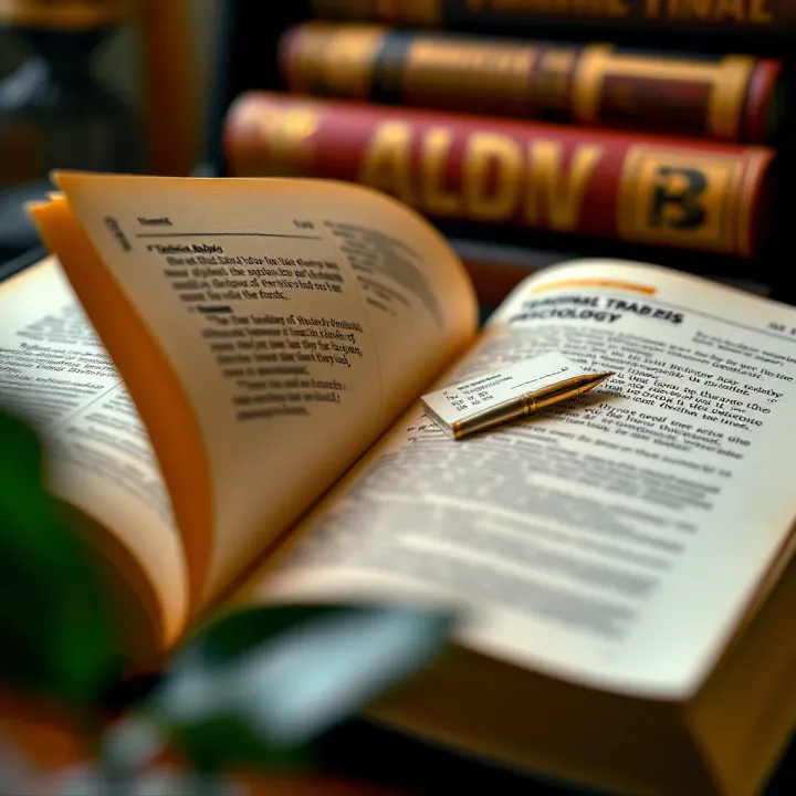 Key Texts on Technical Analysis and Trading Psychology Close-up of a book open to technical analysis and trading psychology chapters