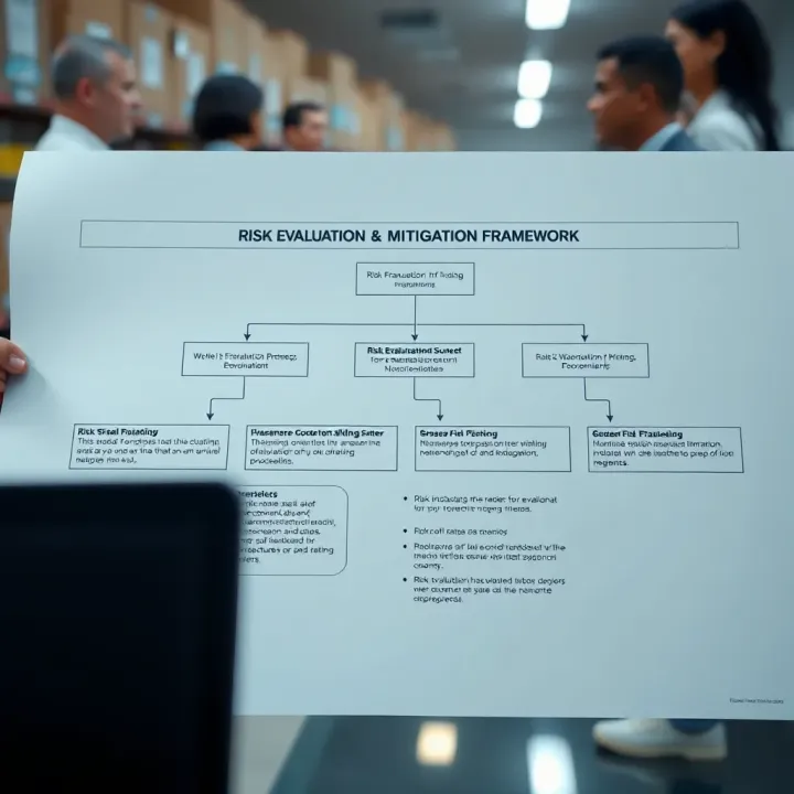 Flowchart showing key stages of risk evaluation and mitigation for business environments