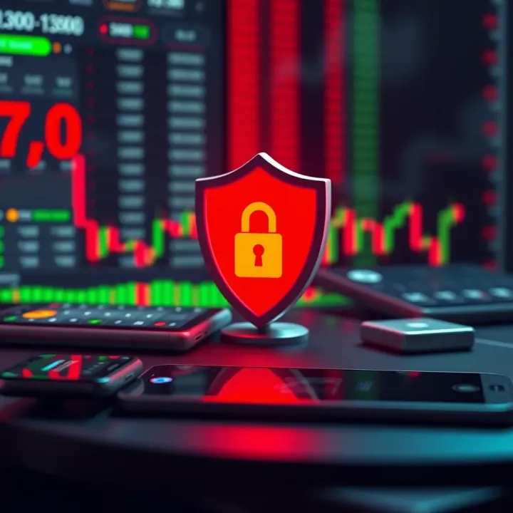Security Features of Forex Trading Apps for Nigerian Traders Illustration of secure forex trading platform with shield and mobile devices
