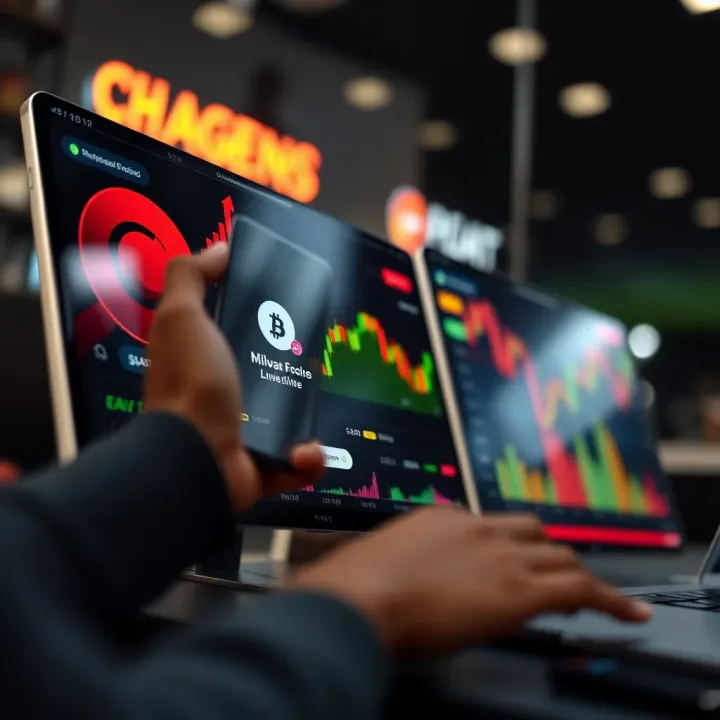 User-friendly trading app showing diverse asset classes including shares, forex, and cryptocurrencies
