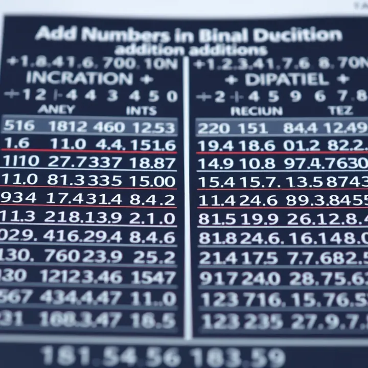 Contrasting Binary and Decimal Addition Techniques Comparison chart showing differences between binary and decimal addition methods