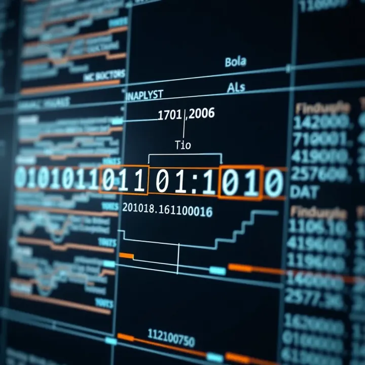Detailed schematic of binary data structure with highlighted segments for analysis
