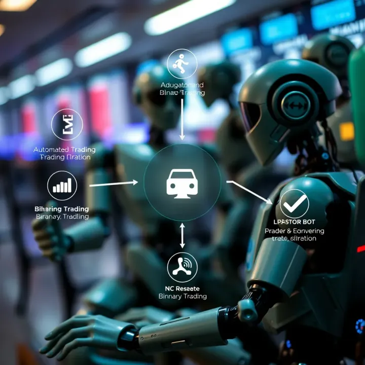Diagram illustrating the functioning of automated binary trading bots