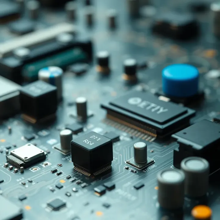 Circuit board representing practical applications of binary conversion in technology