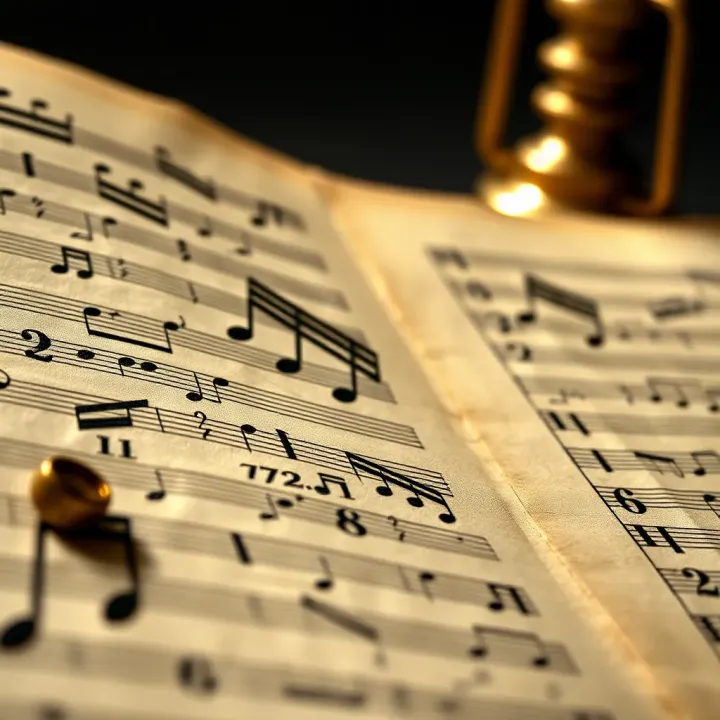 Historical Manuscript Highlighting Binary Form Usage in Classical Music Historical manuscript showing early examples of binary form notation in classical music