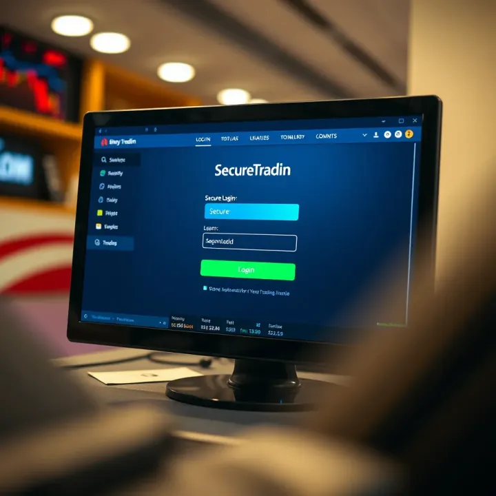 Secure login screen displaying a user authentication interface for binary trading platform in Nigeria
