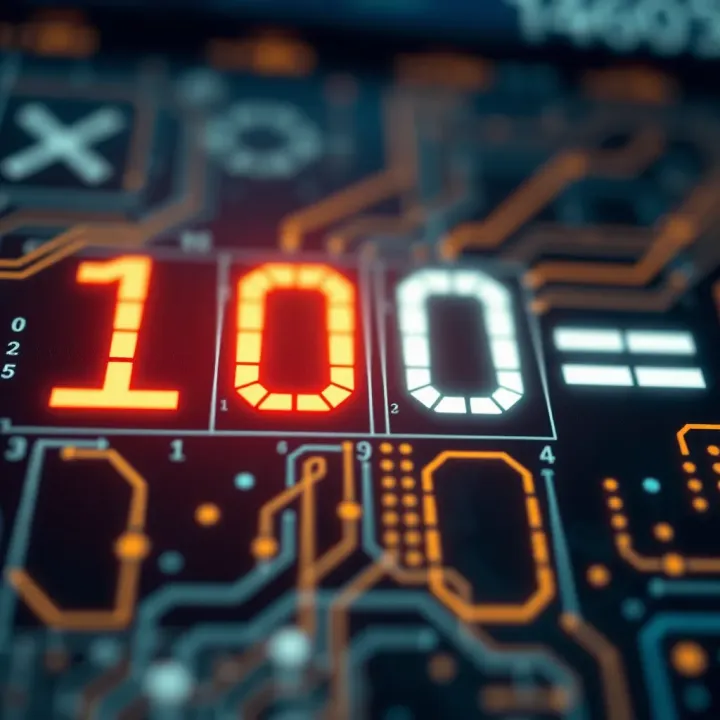 Fundamental Binary Operations in Computing Visual representation of basic binary operations like addition and subtraction with digital circuit symbols