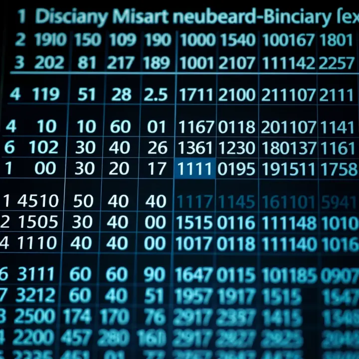 Conversion Chart from Decimal to Binary Numbers Chart showing conversion between decimal numbers and binary equivalents with stepwise representation