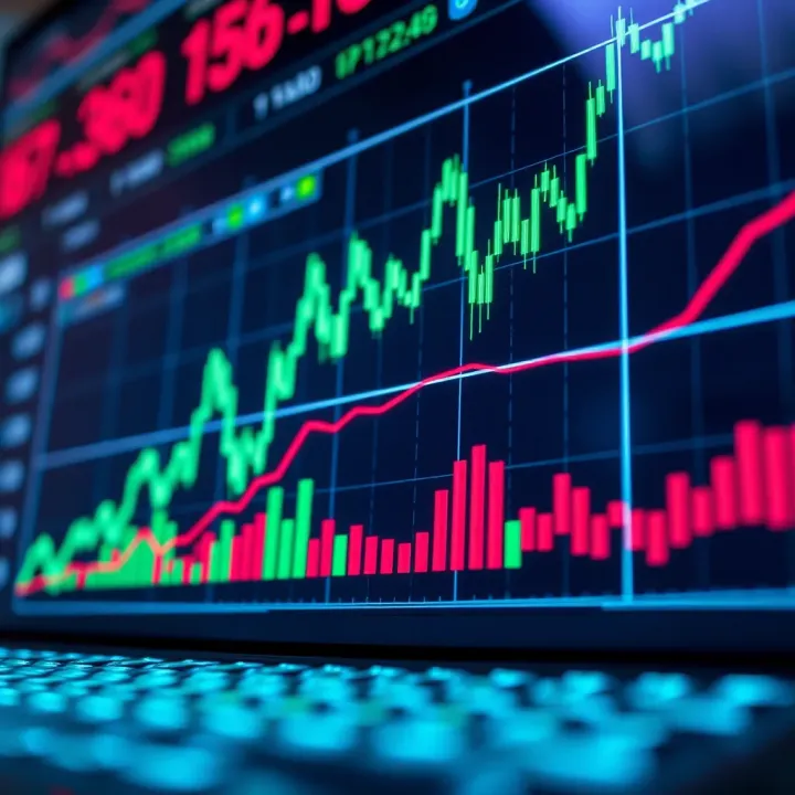 Visual representation of binary option trading charts with upward and downward trends