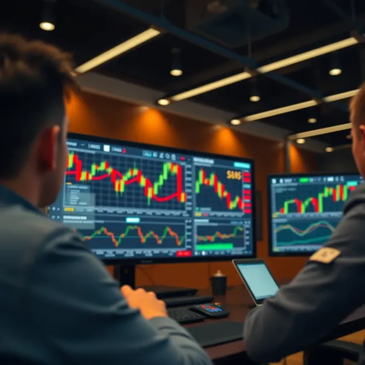 Online discussion platform displaying charts and financial graphs related to binary options trading