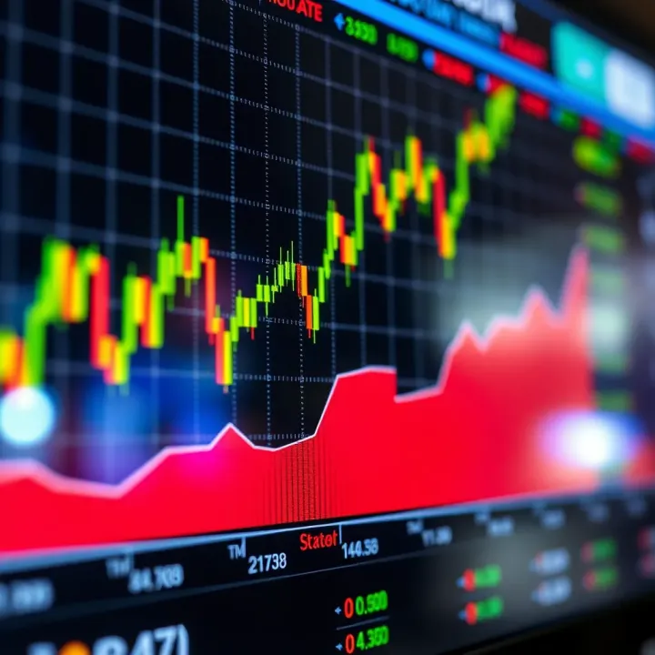 Market Trends Representation in Binary Options Trading Graph displaying upward and downward market trends with binary options indicators