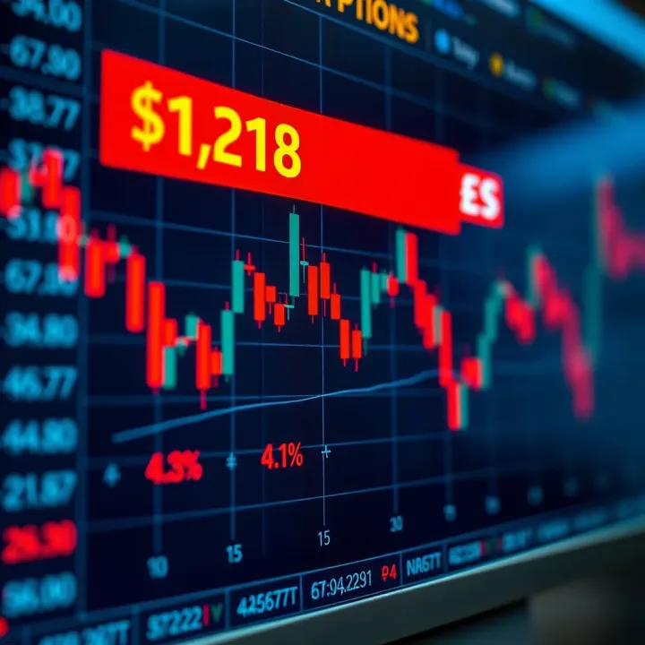 Graph depicting asset price movement with fixed payout indicators