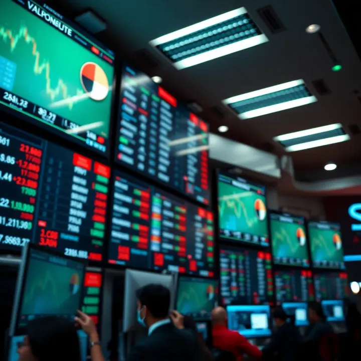 Global currency exchange rates displayed on multiple digital screens