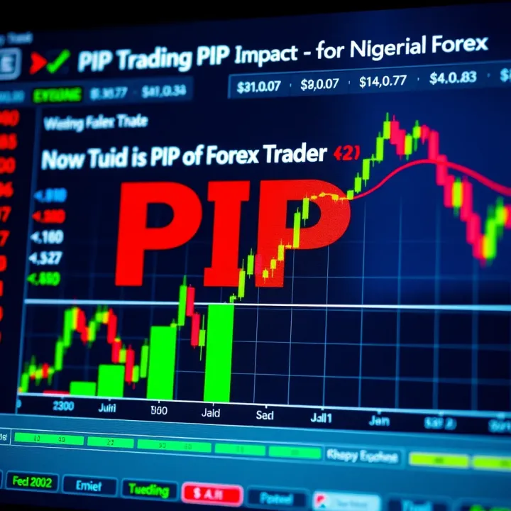 Chart showing pip value calculation and its impact on Nigerian forex traders with currency exchange icons